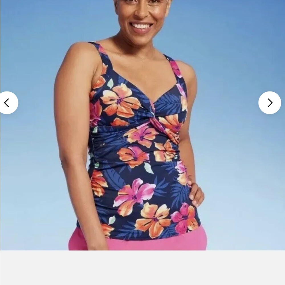 NEW WITH TAGS LANDS END FLORAL TWIST FRONT‎ TANKINI TOP - Picture 9 of 9